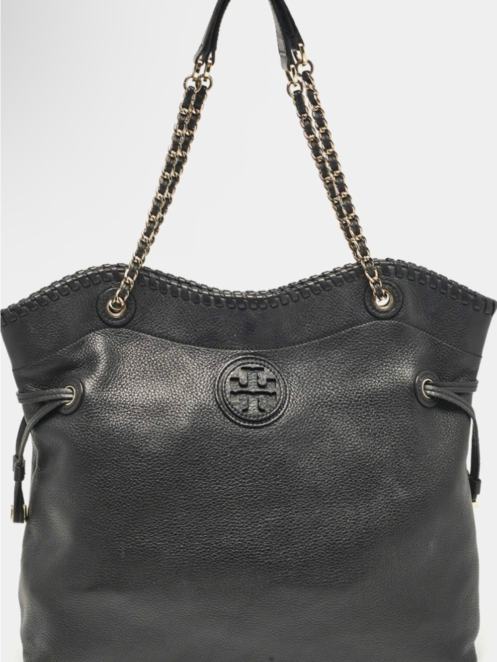 Tory Burch EUC Black Leather Marion Tote